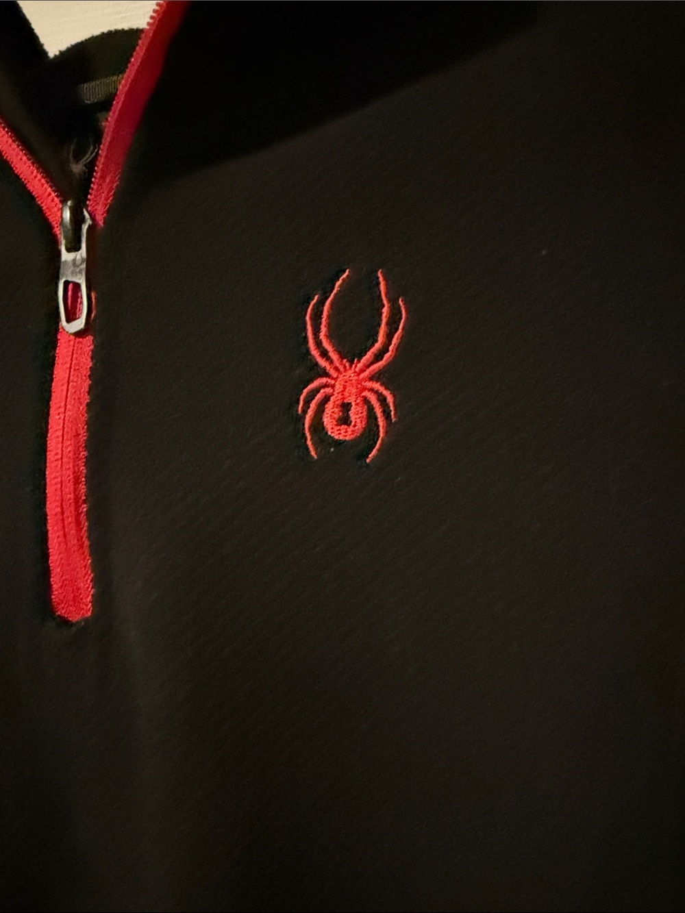 Spyder Men's Black Quarter-Zip Pullover with Red Accents - Picture 2 of 9